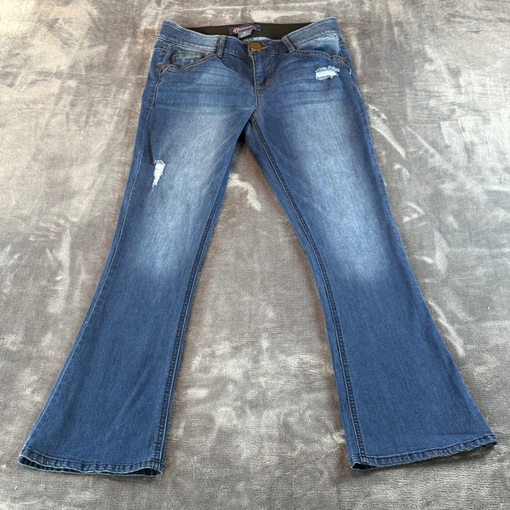 Democracy Ab solution Bootcut Jeans Womens 6 Medium Wash Distressed Mid‎ Rise